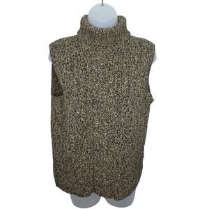 Pendleton Tan & Black Turtle Neck Sleeveless Silk / Cotton Blend Sweater Top  XL